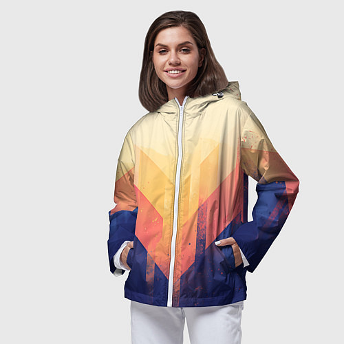 Женская ветровка Abstract art - geometric shapes / 3D-Белый – фото 3