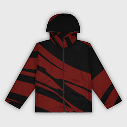 Ветровка с капюшоном женская Чёрный с бордовыми полосами, цвет: 3D-черный