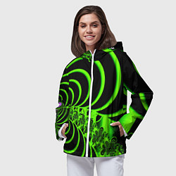 Ветровка с капюшоном женская Оптические иллюзии абстракция, цвет: 3D-белый — фото 2