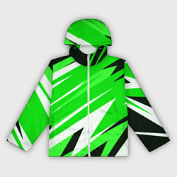 Ветровка с капюшоном женская Geometry stripes green, цвет: 3D-белый