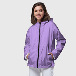 Ветровка с капюшоном женская Эмоция страха - сиреневый, цвет: 3D-черный — фото 2