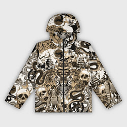 Ветровка с капюшоном женская Дракон и самураи в японском стиле, цвет: 3D-черный