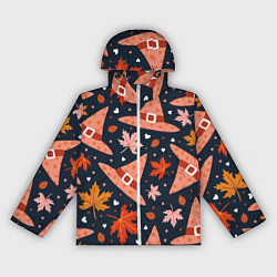 Ветровка с капюшоном женская Шляпа в осенних листьях, цвет: 3D-белый