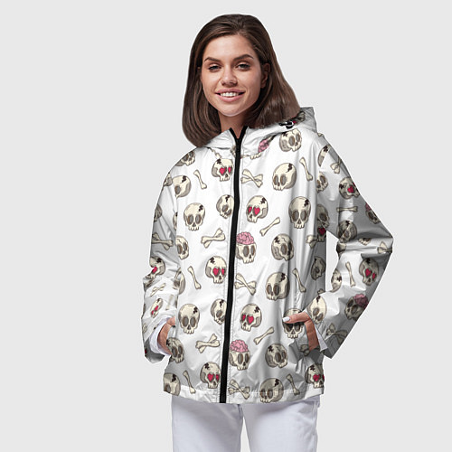Женская ветровка Черепки / 3D-Черный – фото 3