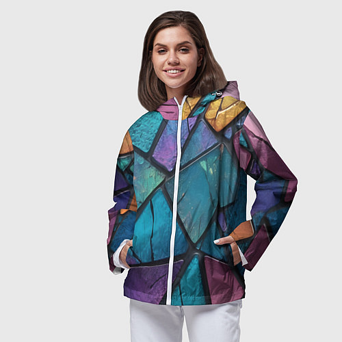 Женская ветровка Яркое стекло / 3D-Белый – фото 3