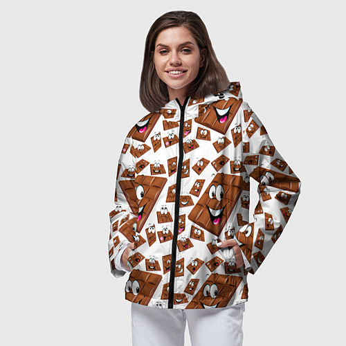 Женская ветровка Позитивные шоколадки / 3D-Черный – фото 3