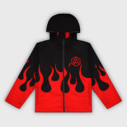 Ветровка с капюшоном женская Linkin park logo fire, цвет: 3D-черный