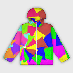 Ветровка с капюшоном женская Разноцветная мозаика, цвет: 3D-белый