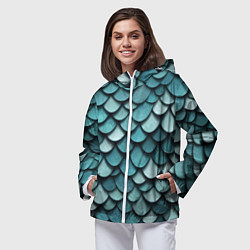 Ветровка с капюшоном женская Чешуя, цвет: 3D-белый — фото 2