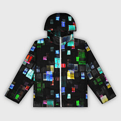 Ветровка с капюшоном женская Окна ночного города, цвет: 3D-белый