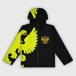 Ветровка с капюшоном женская Герб РФ орёл, цвет: 3D-черный