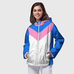 Ветровка с капюшоном женская В стиле 90-х ретро спортивная, цвет: 3D-белый — фото 2