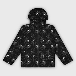 Ветровка с капюшоном женская Паттерн с пауками, цвет: 3D-черный