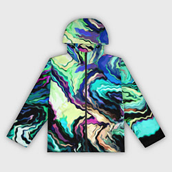 Ветровка с капюшоном женская Абстракция смесь красок сине-зелёный, цвет: 3D-черный