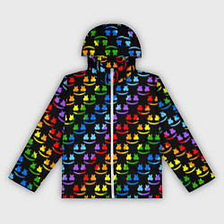 Ветровка с капюшоном женская Marshmello pattern neon, цвет: 3D-белый