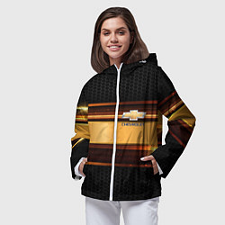 Ветровка с капюшоном женская Chevrolet auto abstract, цвет: 3D-белый — фото 2