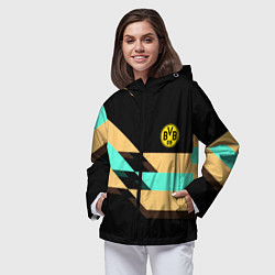 Ветровка с капюшоном женская Borussia sport line, цвет: 3D-черный — фото 2