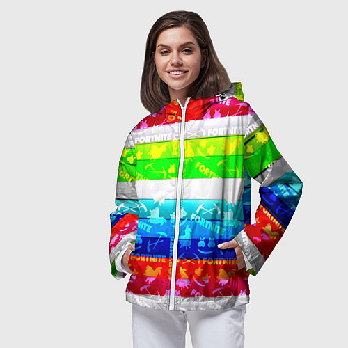 Женская ветровка Fortnite color line / 3D-Белый – фото 3