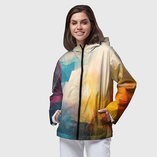 Женская ветровка Живопись мазками / 3D-Черный – фото 3
