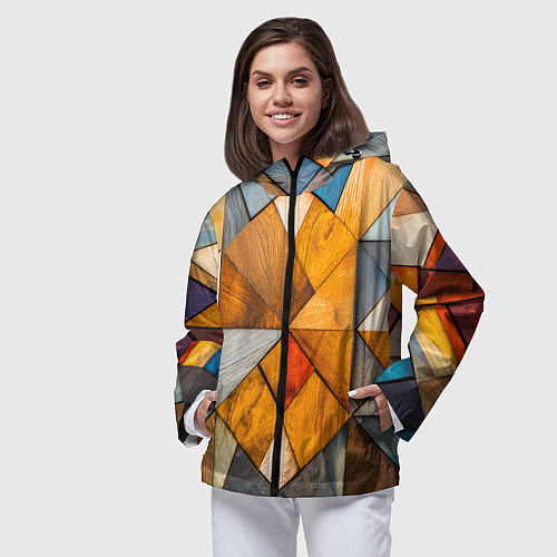 Женская ветровка Мозайка / 3D-Черный – фото 3