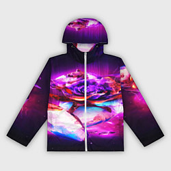 Ветровка с капюшоном женская Неоновые абстракция краски, цвет: 3D-белый