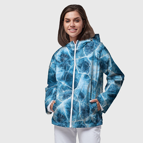 Женская ветровка Текстура льда / 3D-Белый – фото 3