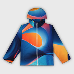 Ветровка с капюшоном женская Абстрактный геометрический градиент, цвет: 3D-белый