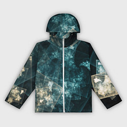 Ветровка с капюшоном женская Абстрактный космос геометрия, цвет: 3D-белый