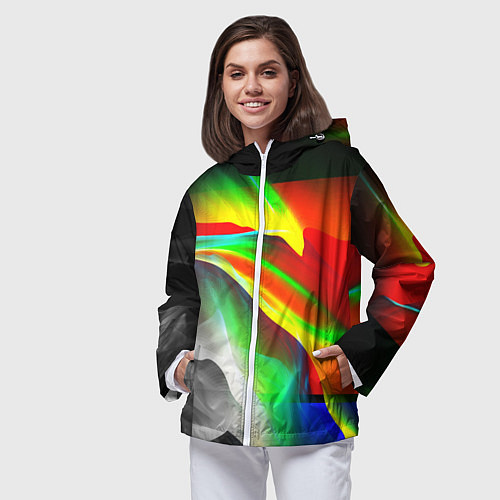 Женская ветровка Текстура краски / 3D-Белый – фото 3