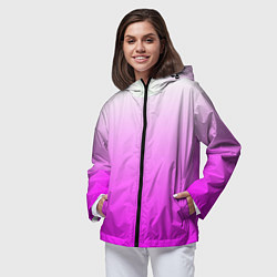 Ветровка с капюшоном женская Gradient color pink, цвет: 3D-черный — фото 2