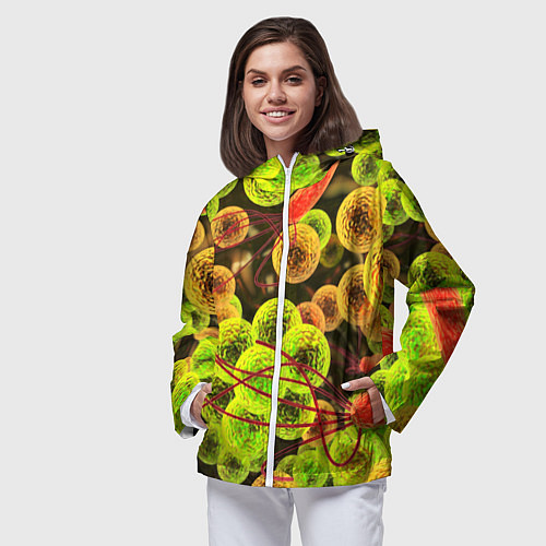 Женская ветровка Вирусы текстура / 3D-Белый – фото 3