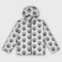 Ветровка с капюшоном женская Неоновые соты, цвет: 3D-черный