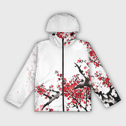 Ветровка с капюшоном женская Китайский стиль - слива, цвет: 3D-черный