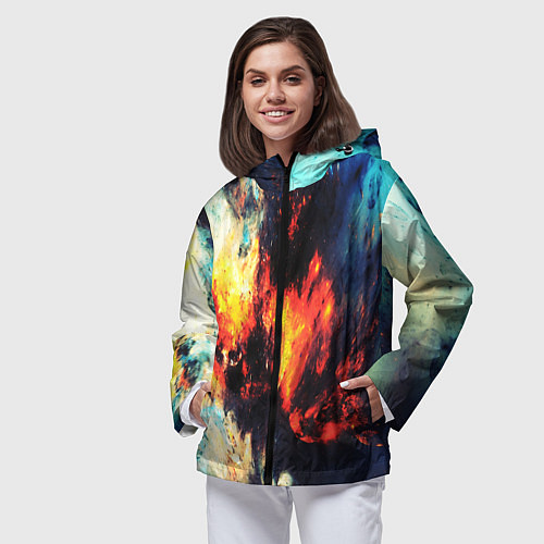Женская ветровка Абстрактный космос текстура / 3D-Черный – фото 3