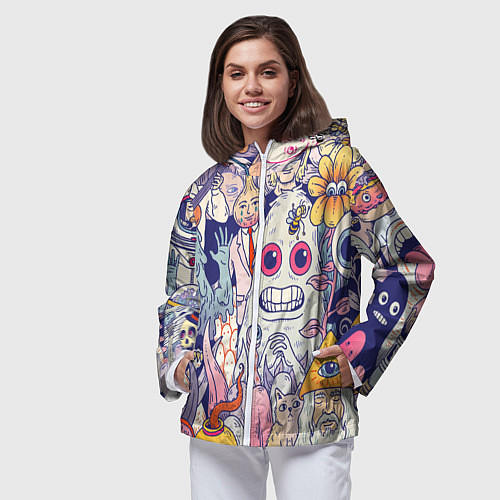 Женская ветровка Психоделические монстры / 3D-Белый – фото 3