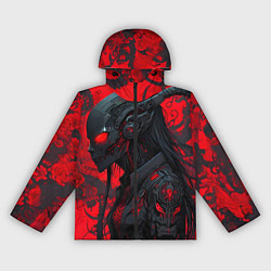 Ветровка с капюшоном женская Девушка в стиле киберпанк, цвет: 3D-черный