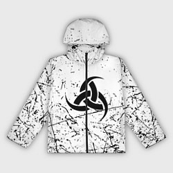 Ветровка с капюшоном женская Символика славянская текстура, цвет: 3D-черный