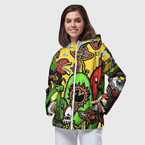 Женская ветровка Mario краски текстура / 3D-Белый – фото 3