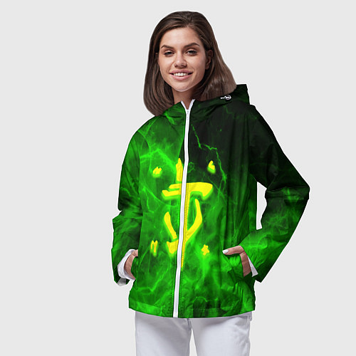 Женская ветровка Doom storm green / 3D-Белый – фото 3