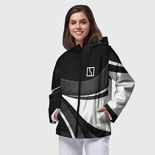 Женская ветровка Zeekr - черно-белый / 3D-Черный – фото 3