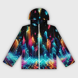 Ветровка с капюшоном женская Neon fantastic metropolis - vaporwave, цвет: 3D-белый