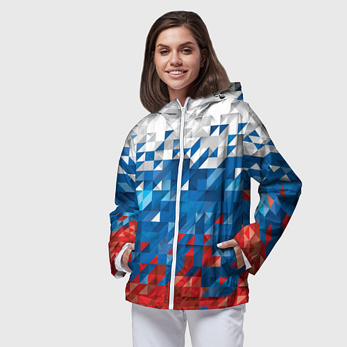 Женская ветровка Пиксельный флаг / 3D-Белый – фото 3
