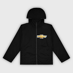 Ветровка с капюшоном женская Chevrolet logo, цвет: 3D-черный