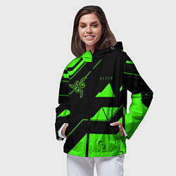 Ветровка с капюшоном женская Razer geometry game, цвет: 3D-черный — фото 2