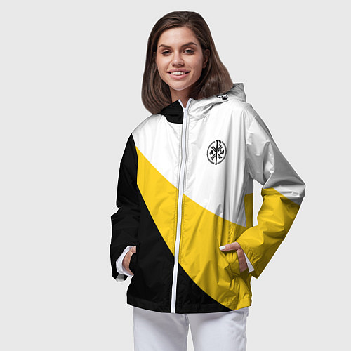 Женская ветровка Мы русские с нами Бог малый черный кцк Николай II / 3D-Белый – фото 3