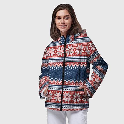 Женская ветровка Knitted Pattern / 3D-Черный – фото 3