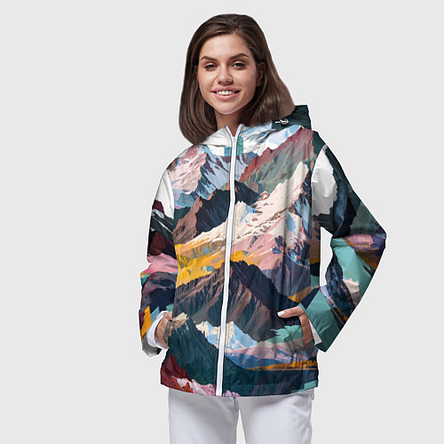 Женская ветровка Искусство гор / 3D-Белый – фото 3