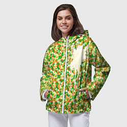 Ветровка с капюшоном женская Салат Оливье с майонезом, цвет: 3D-белый — фото 2