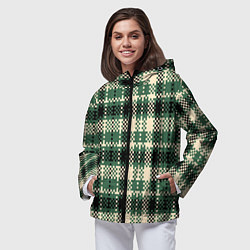 Ветровка с капюшоном женская Полосатый пиксель, цвет: 3D-черный — фото 2