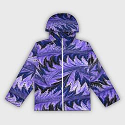 Ветровка с капюшоном женская Абстрактные перья - жидкость, цвет: 3D-белый